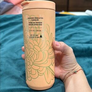 Starbucks Peach Floral Vacuum Insulated Tumbler